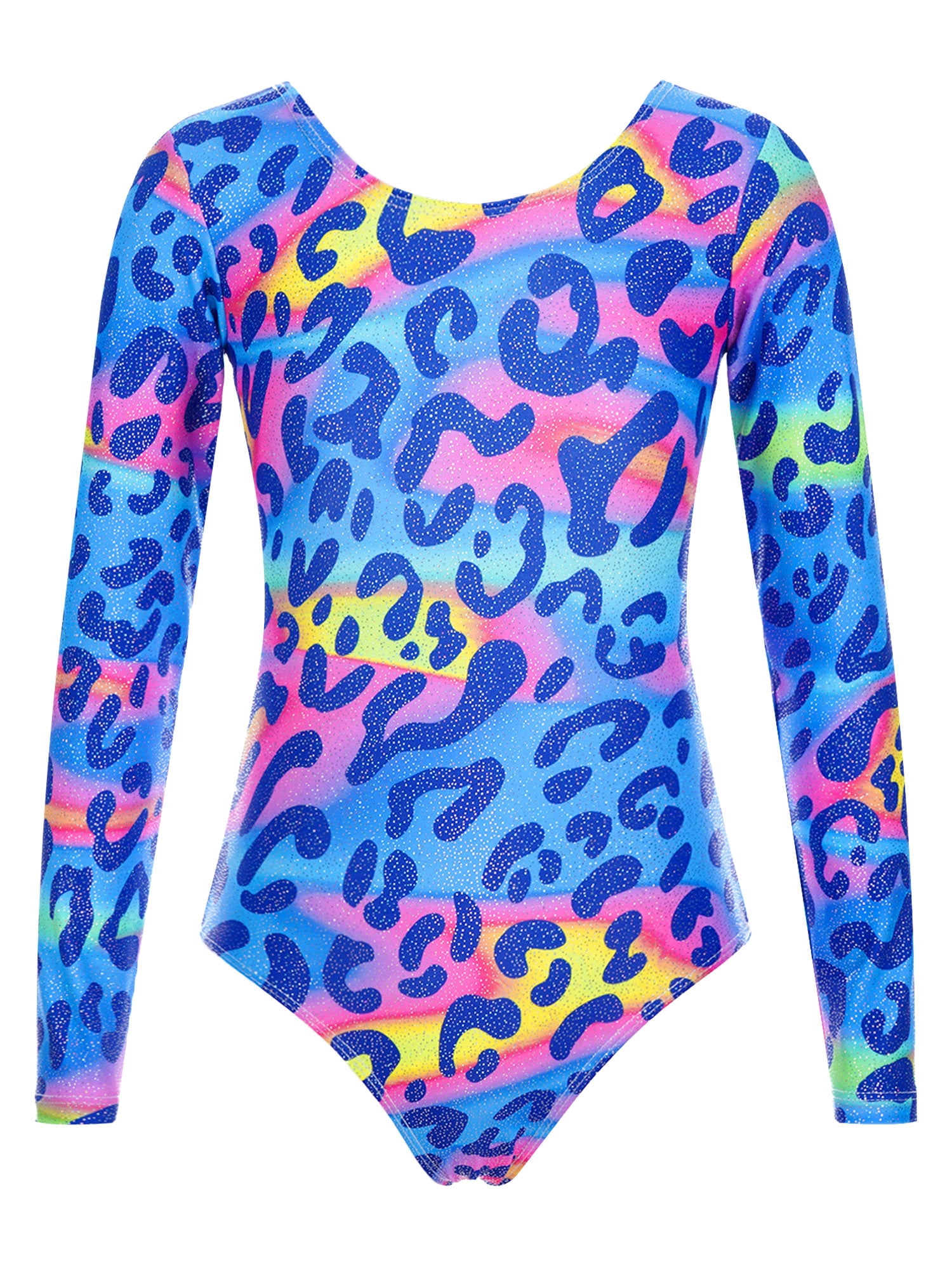 iEFiEL Toddlers Girls Leopard Print Gymnastics Leotard Tweens Long