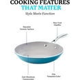 thumbnail image 5 of Gotham Steel Non stick Frying Pan Skillet, 12” Ceramic Nonstick Skillet, Nonstick Frying pan, Omelette Pan, Induction Pan, Compatible with All Stovetops, Oven & Dishwasher Safe, Aqua Blue, 5 of 9