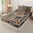 thumbnail image 2 of Homewish Camouflage Zipper Full Size Comforter Sets with Fitted Sheet and 2 Pillowcases,Cartoon Ocean Sloth Camo Silhouette Zipper Bedding Set For Boys Kids,Black Reversible,4 Pieces, 2 of 7