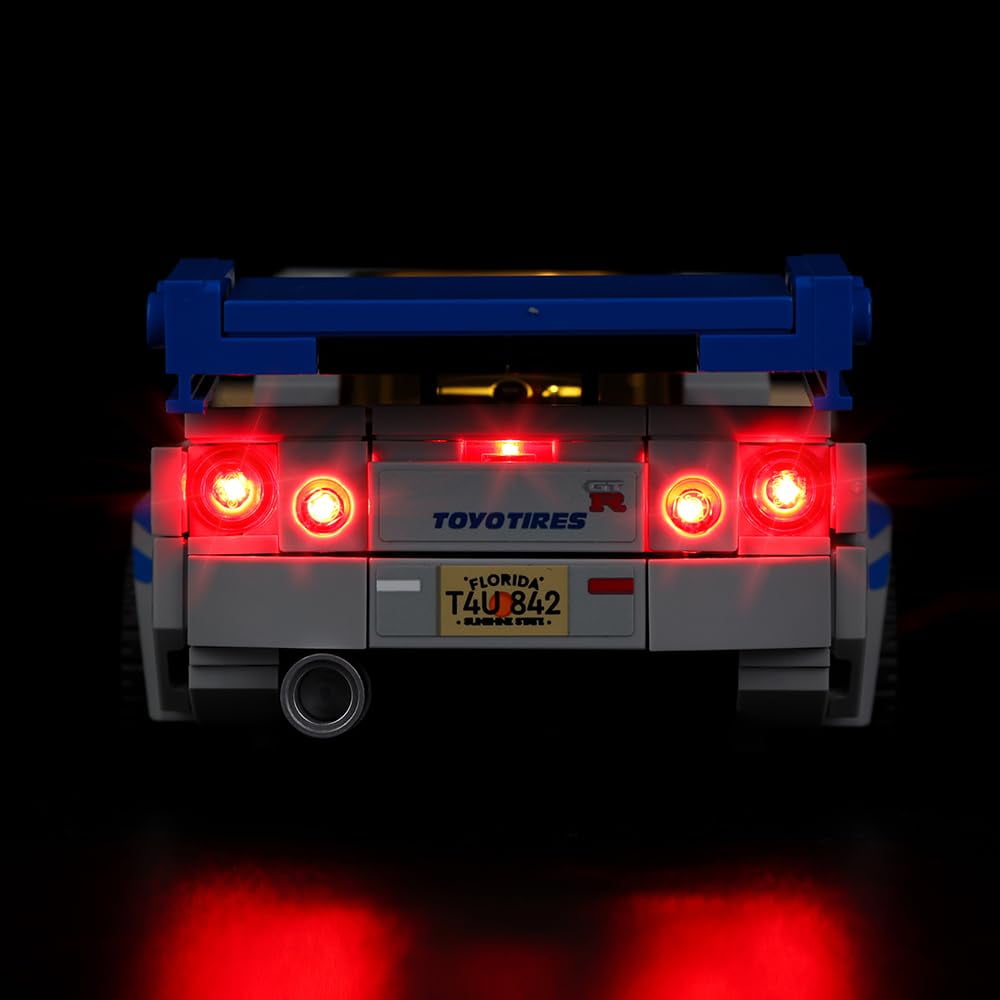 Kyglaring LED Light Kit Compatible with Legos Speed Champions 2 Fast 2 Furious Nissan Skyline GT R R34 76917 Building Toy Set No Model Walmart