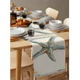thumbnail image 3 of Hokiten Table Runners 60 Inches Long Dress Scarves, Beige Blue Coastal Farmhouse Kitchen/Dining Table Runner, Small Coffee Tablerunners, Summer Ocean Vintage Starfish 13x60 Inch, 3 of 7