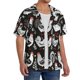 thumbnail image 2 of Balery Laying Hens And Roosters Camisa Casual de Manga Corta con Botones para Hombre, Texturizada, Estilo Cubano, para Playa, Verano-4X-Large, 2 of 5