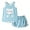 Blue cat, variant on MyFav Big Kids Girls Sleeveless Sleepwear Hearts Shape Striped Pajama Nightgown,6-14Y