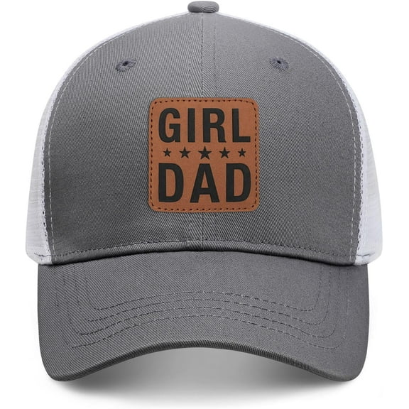 Girl Father Daddy Dad Leather Patch Hat Birthday for Dad Papa from Daughter Son Adjustable Trucker Hat