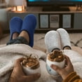 thumbnail image 5 of L-RUN Women Men Cozy Slippers Velvet Lining Indoor House Slippers, 5 of 7