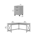 thumbnail image 4 of Key West L Desk with Lateral File Cabinet in Cape Cod Gray - Engineered Wood, 4 of 9