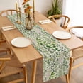 thumbnail image 3 of Green Leaves Table Runner - 48 Inch Long, Kitchen Dining Table Runner Dresser Scarves, Elegant Pastoral Summer Botanical Rustic Farmhouse Decor for Coffee Tables Wedding Party Banquet, 3 of 8