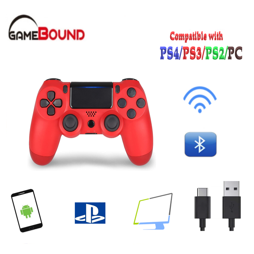 Wireless Bluetooth Controller for Playstation 4 with Dual Vibration
