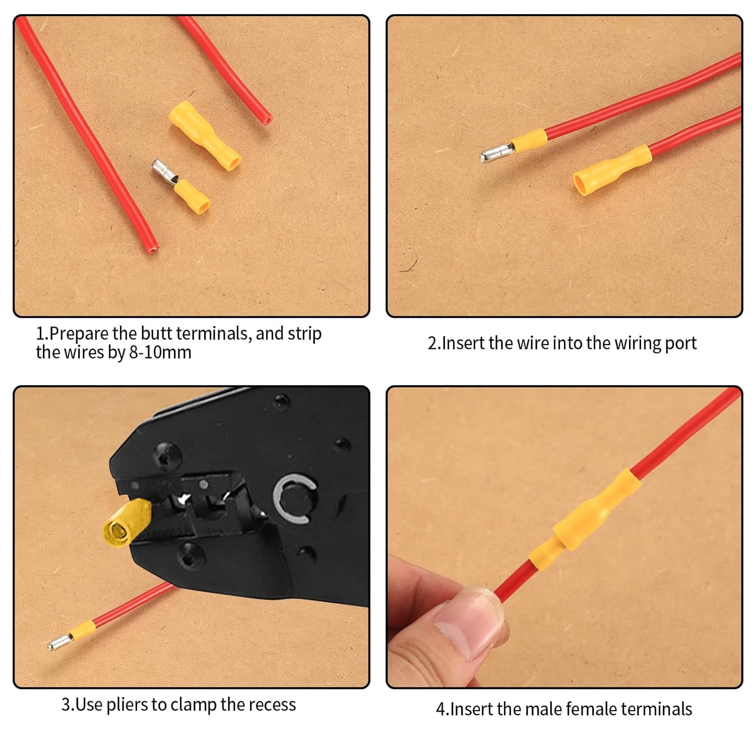 200 Pcs Bullet Connectors Male and Female, 22-16AWG Insulated Splice Female/Male Bullet Crimp Terminals Electrical Crimp Wire Connectors