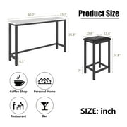 Counter Height Dining Table Set for 3, Bar Style Dining Room Set with 3 Upholstered Stools, Creative Pub Table Set