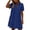 Dark Blue, variant on Fashion Oversize Beach Dresses for Womens 2026 Summer Solid Short Sleeve V-Neck Lace Lightweight Maxi Wedding Guest Dresses