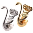 thumbnail image 2 of Juego de cucharas de café y postre, organizador de cucharas de dirección de cisne de metal con 6 cucharadas, cuchara de helado, cucharadita, vajilla de café y postre, 1 ud., 2 of 2