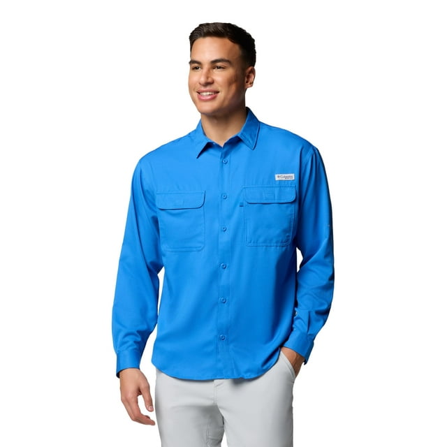 Camisa Columbia PFG Backwater de manga larga para Hombres - Azul