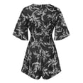thumbnail image 4 of WILLBEST Robes et Combinaisons à Manches en V à Fleurs pour Femmes avec Ceinture Plissée, 4 of 4