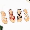 thumbnail image 7 of Ataiwee Women's Flat Slide Sandals - Casual Multiple Straps Criss Cross Thong Flat Summer Shoes., 7 of 7