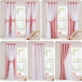 thumbnail image 5 of Coquette Style Curtains for Girls'Bedroom Decorative Drapes for Kids Double Layer Curtain Ruffle Sheer Overlay Room Darkening Pretty Chic Princess, 52x63 inch, Blush Pink, 2 PCs, 5 of 8