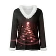 thumbnail image 5 of larppty Women's Ugly Christmas Sweater with Plush Faux Fur Trim with Relaxed V-Neck (Brick Red, XL), 5 of 5