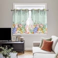 thumbnail image 4 of Cute Easter Bunny Kitchen Curtains Window Panels, Eucalyptus Leaves Colorful Eggs Teal Wooden Insulated Window Treatment Curtain, Grommet Curtains for Bedroom/Living Room/Bathroom, 2 Piece 52"Wx45"L, 4 of 8