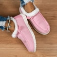 thumbnail image 3 of Woobling Shoes for Women Extra Wide Width Comfort Canvas Sneakers Walking Driving Non Slip On Boat Loafers Size 9 Pink (plush lined) 10, 3 of 6