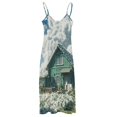 thumbnail image 6 of Fairy Tale Cabin Balloon Women's Summer Dresses 2025 Beach Casual Sleeveless Floral Print Tank Loose Sundress, 6 of 8