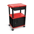 thumbnail image 2 of Luxor AV Cart, 3 Shelves, Cabinet, Drawer and Black Legs, 42"H WT42BUC2E-B/WTD, 2 of 2