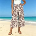 thumbnail image 2 of SwiftWear Women's Capri Pants Wide Leg Loose Casual Summer Beach Pants with Pockets Elastic Drawstring Waist Flowy Palazzo Trousers, 2 of 7