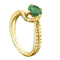 thumbnail image 3 of Aonejewelry 1.05 Ct. Ttw Interwined Design Diamond and Emerald Ring In 14k Yellow Gold, 3 of 4