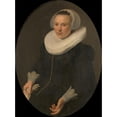 thumbnail image 2 of Nicolaes Eliasz. Pickenoy 11x14 Gold Ornate Wood Frame and Double Matted Museum Art Print Titled - Portrait of Maria Joachimsdr Swartenth (1598-1631) (1627), 2 of 4