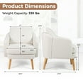 thumbnail image 3 of Gymax Sherpa Accent Chair Set of 2 w/ Seat Cushion & Pillow Rubber Wood Legs for Bedroom White, 3 of 9