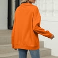 thumbnail image 4 of WTOBBY Women's Fashion Oversized Solid Color V-Neck Sweatshirt Long Sleeve Casual Top, Polo Style Shirt for Women, Loose Fit for Comfort and Style in Everyday Wear,Orange L, 4 of 6
