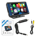 thumbnail image 1 of Reproductor multimedia para coche con pantalla de 7 pulgadas, Bluetooth 5.0 y soporte para pantalla de retroceso OKEPOO estéreo para auto multimedia, 1 of 9