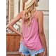 thumbnail image 2 of Mujer Camisola de Encaje de Color sólido con Cuello en V Tank Tops de Verano Rosa XL Rosa XL Xishao ropa, 2 of 2