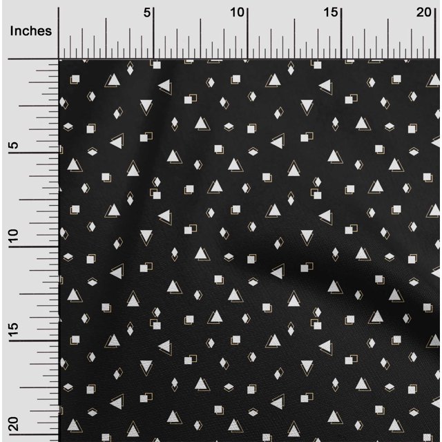 oneOone Cotton Cambric Fabric Square|Diamond & Triangle Geometric Print Fabric By The Yard 56 Inch Wide