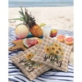 thumbnail image 3 of Pack of 2 Outdoor Pillow Covers, Hello Spring Yellow Sunflowers Brown Plaid Waterproof Square Throw Pillowcase Cushion Decorative Pillow Covers for Couch Patio Tent, 26x26 in, 3 of 6