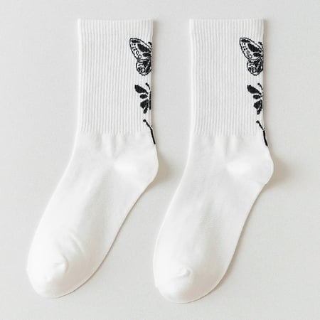 

Socks Clearance Women S Trendy Retro Butterfly Female Socks White 20X24Cm Y11