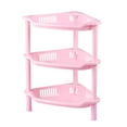 thumbnail image 1 of 3 capas de plástico pequeños estantes de almacenamiento Canasta de plástico Estante de la esquina Organizador de escritorio Rack Estantes de baño para la cocina del hogar (Rosa), 1 of 5