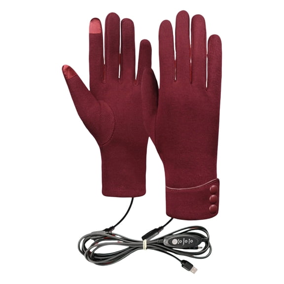Heated Gloves, Electric Winter Gloves Waterproof Heating Gloves Warm Cold Weather for Outdoor Motorcycle Ski Cycling Running Wine