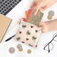 thumbnail image 5 of PU Leather Coin Purse Wallet Compact Water-Resistant Card Cases Money Organizers Ribbons and Hearts Pattern, 5 of 7