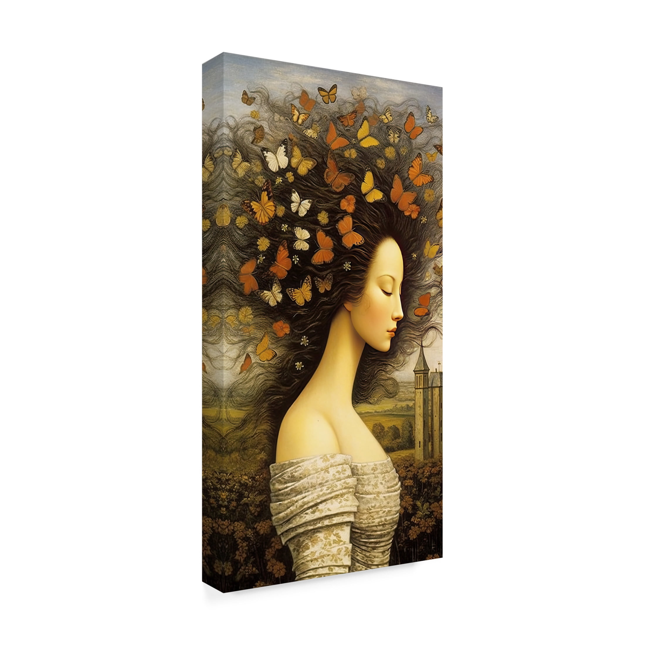 Canvas Wall Art - Sasha 'Flights of Fancy' Wall Art for Living Room, Bedroom, or Office Décor by Trademark Fine Art - 16 x 32 Inches