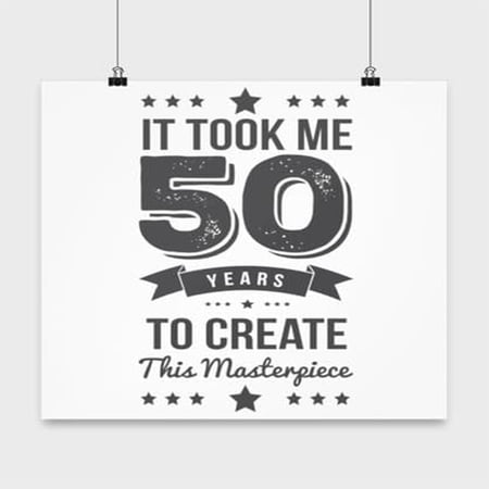 50th Birthday Celebration Art – Adult Birthday Decor – 13×13 Poster Print – Wall Decor