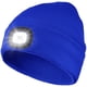 thumbnail image 1 of Gorro de punto LED con linterna frontal, unisex, con 4 luces LED, ideal para el invierno (azul), 1 of 7