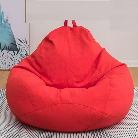 LAMIRO 2 Size Large Bean Bag Chair Indoor For Adults Kids Lazy Lounger Couch Sofa Cover