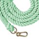 thumbnail image 5 of Correa para Perros Hecha a Mano Correa de Entrenamiento para Perros Trenzada de Doble Cabeza Multifuncional con Accesorios Dorados para Correr Verde Menta 210x1,2 cm/82,7x0,5 Pulgadas, 5 of 5