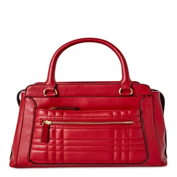 Time and Tru Women's Marli Satchel Bag, Red Paprika
