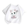thumbnail image 3 of Toddler Shirts Kids Leisure Graphic Round Neck Short Sleeve Tee Summer Casual Girls' Tops, Tees White 3 Years-4 Years, 3 of 5