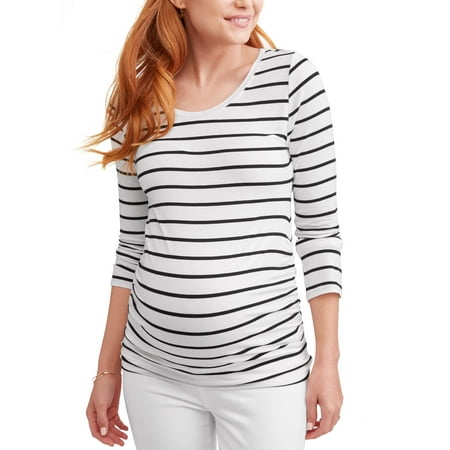 Sleeve Maternity Hoodie - Maternity Side Ruched Long Sleeve Crew Neck Tee