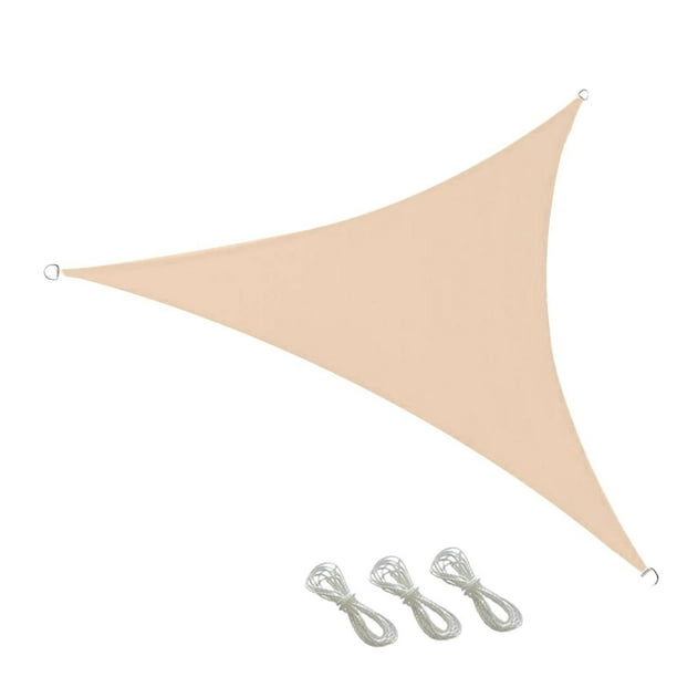 Triangle Sun Shades Sails Canopy with Rope Windproof Rain Proof UV Blocking Canopy for Decks Patios
