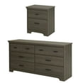 thumbnail image 1 of South Shore Versa 6-Drawer Dresser and Nightstand Set for Adult, in Gray Maple, 1 of 8