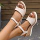 thumbnail image 4 of Amzcrzy Zapatos de mujer,Zapatos de mujer,Zapatillas de mujer, Sandalias de verano informales con hebilla y suela gruesa para mujer, zapatos de plataforma y cuñas a la moda Sandalias Mujer Zapatillas, 4 of 5