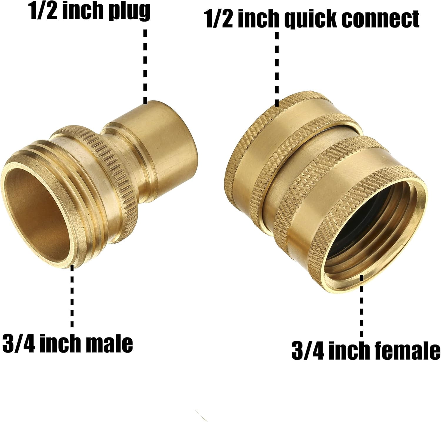 16 Packs Pressure Washer Adapter Set Connect Disconnect Kit Includes M22 Swivel to 1/2 Inch Connect 3/8 Inch to Quick Release 3/8 Inch Plug 1/2 Inch Plug 3/4 Inch Swivel Female Male for Garden Hoses